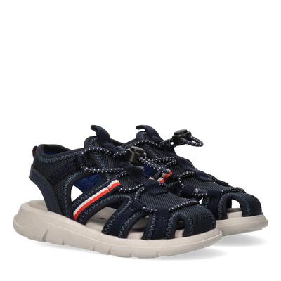 Sandale TOMMY HILFIGER, Mädchen, Gr. 26, blau, Synthetik, Textil, Schuhe Sandale, Trekking Schuh, Sommerschuh mit praktischem Schnellverschluss