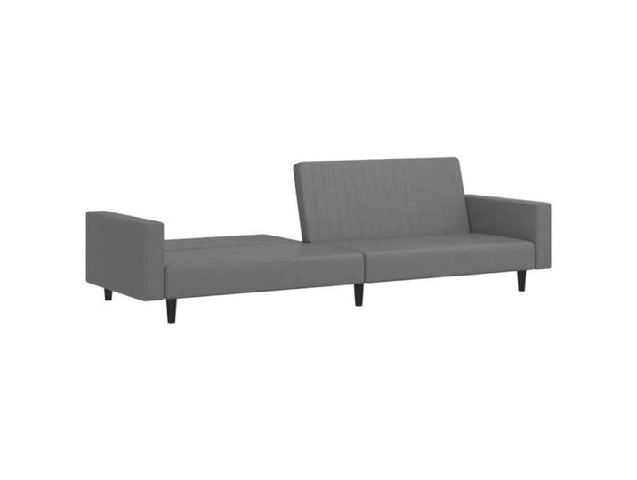 Canapé-lit convertible 2 places - SOLOMOON - Gris - Similicuir - 220x84 5x69 cm - 220x100x52 cm en mode lit
