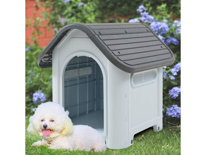 Niche pour chien 'Bello' Niche pour chien 75 x 59 x 66 cm plastique blanc/gris