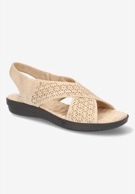 Women's Claudia Sandal by Easy Street in Sand (Size 8 1/2 M)