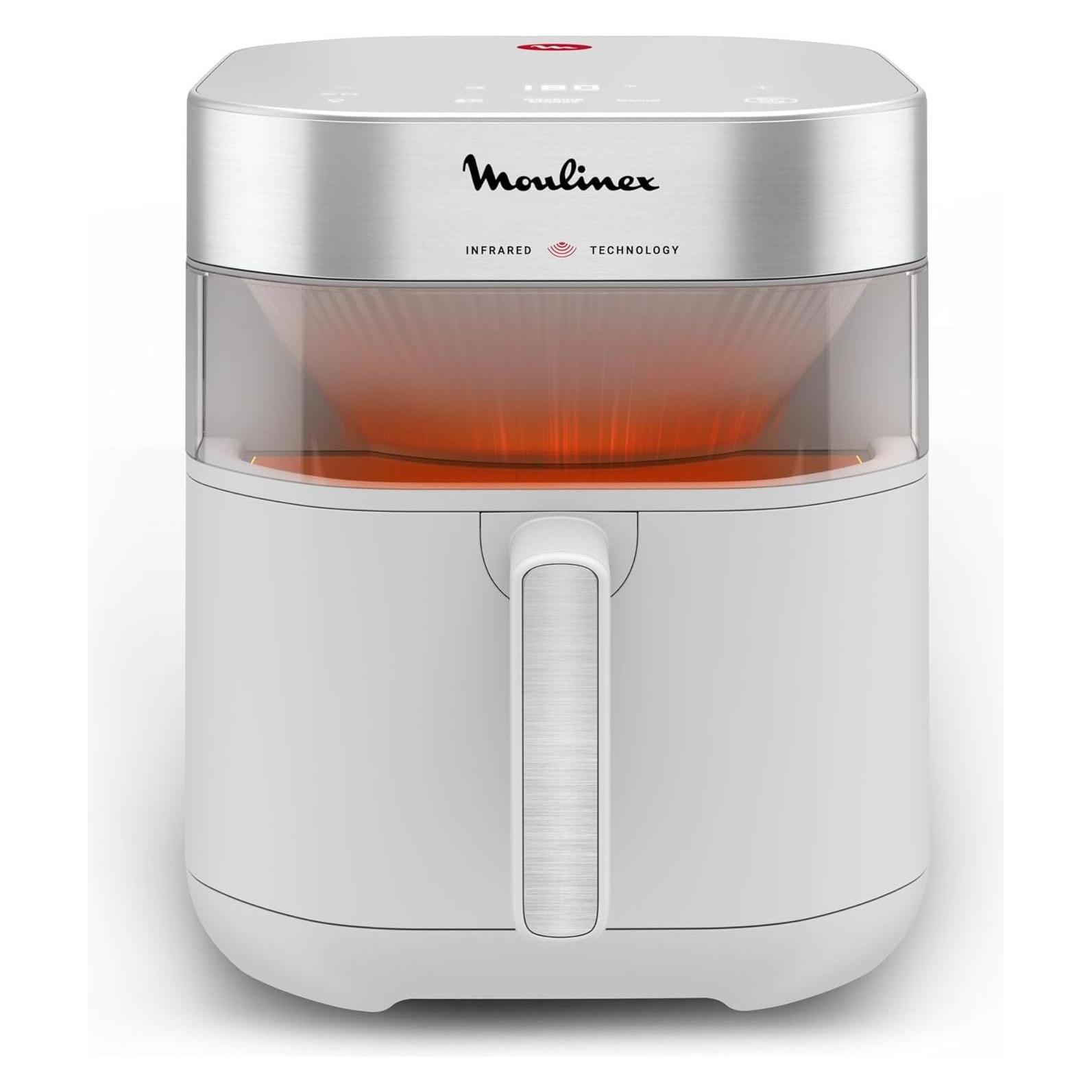 Moulinex Infrarot-Luftfritteuse mit digitalem Display, 8 Modi, App-Anbindung und Kippfenster (EZ831GF0)