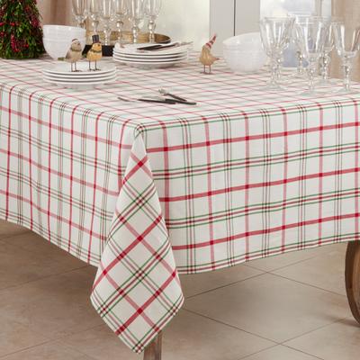 Saro Lifestyle Square Tablecloth With Plaid Design