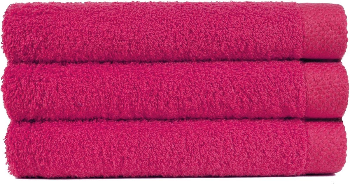 Set van 3 Uni Pure Douchelaken Royal Fuchsia, 70 x 140 cm