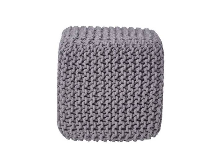 Pouf Repose pieds en tricot Cube Gris foncé