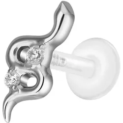 PTFE Labret mit Innengewinde + Titan-Aufsatz SCHLANGE