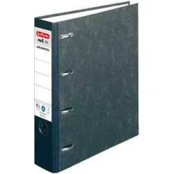 herlitz Wolkenmarmor-Papier Doppelordner Karton 7,0 cm - schwarz