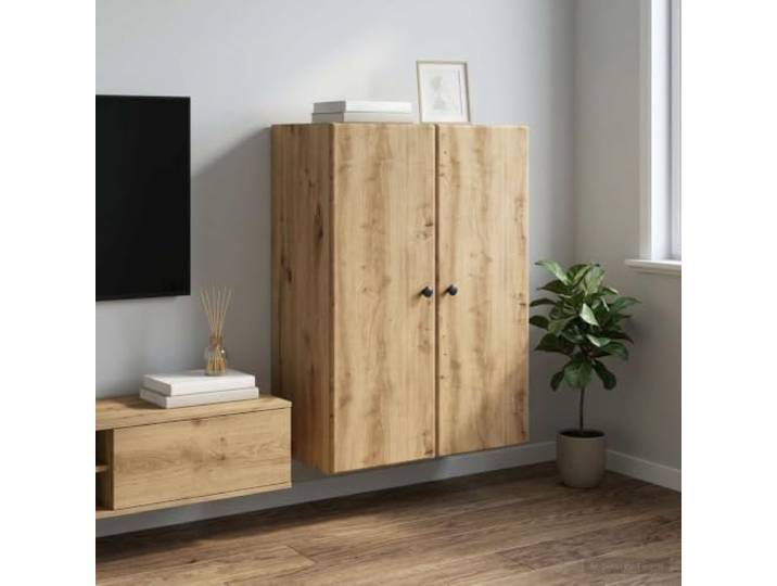 VIHHQGC Wandschrank aus Holzwerkstoff, Artisan-Eiche, 66 x 34,5 x 90 cm Platzsparend, robust, 90°-Tür, Metallknöpfe, pflegeleicht, vielseitig einsetzbar