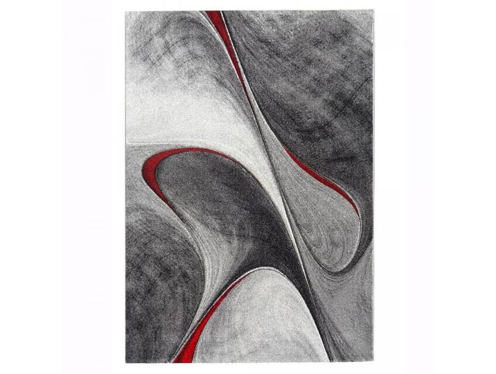 Tapis salon tissé motif géométrique doux et soyeux, rouge 160x230