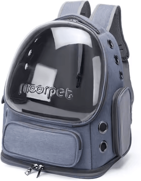 Inspire Essentials Transparent Cat Carrier Backpack For Travel With Breathable Design blue