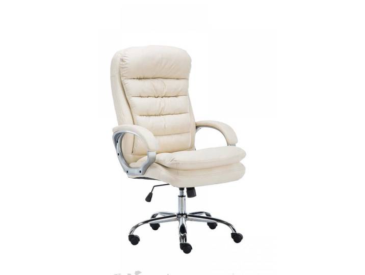 CLP Chefsessel Lederlook creme, Creme, Metall, 68x116x77 cm, Büromöbel, Bürostühle, Chefsessel