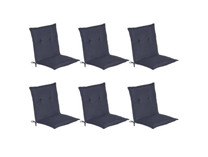 Lot de 6 coussins d'assise Loft NL 100x50x6cm bleu foncé