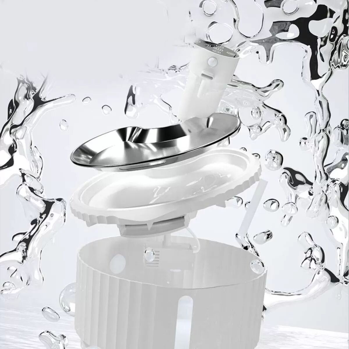 INF Smarter Haustier-Trinkbrunnen - 2,8L Automatischer Katzenbrunnen mit kabellosem Laden & Vierfachfiltration
