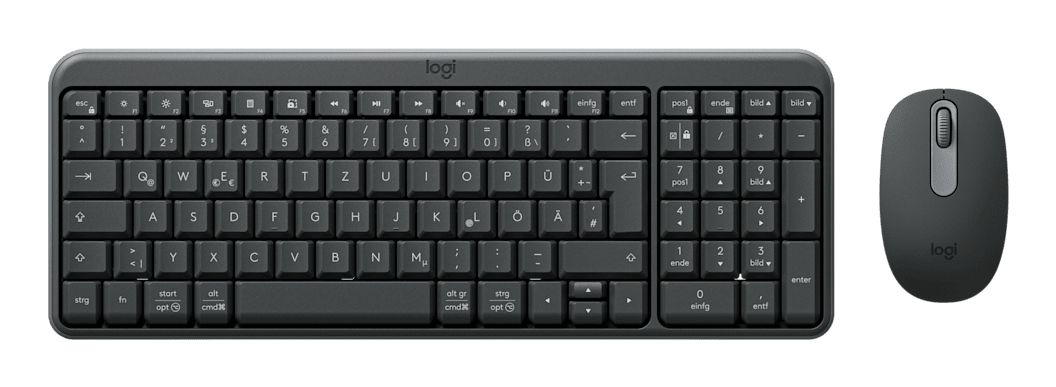 Logitech MK250 Compact Bluetooth Wireless Combo Universal Tastatur RF Wireless + Bluetooth 2.4 GHz (Graphit) 920-013552
