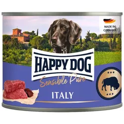 HAPPY DOG 200 Gramm Hundenassfutter Sparpaket 24 x 200 Gramm Büffel Pur