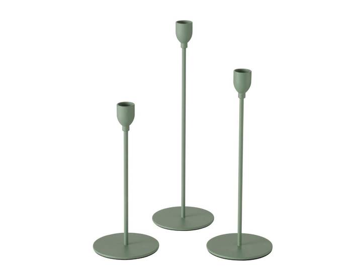 Boltze Home Kerzenständer Metall Malte, Salbeigrün, 10x33x10 cm, Dekoration, Kerzen & Kerzenhalter, Teelichthalter