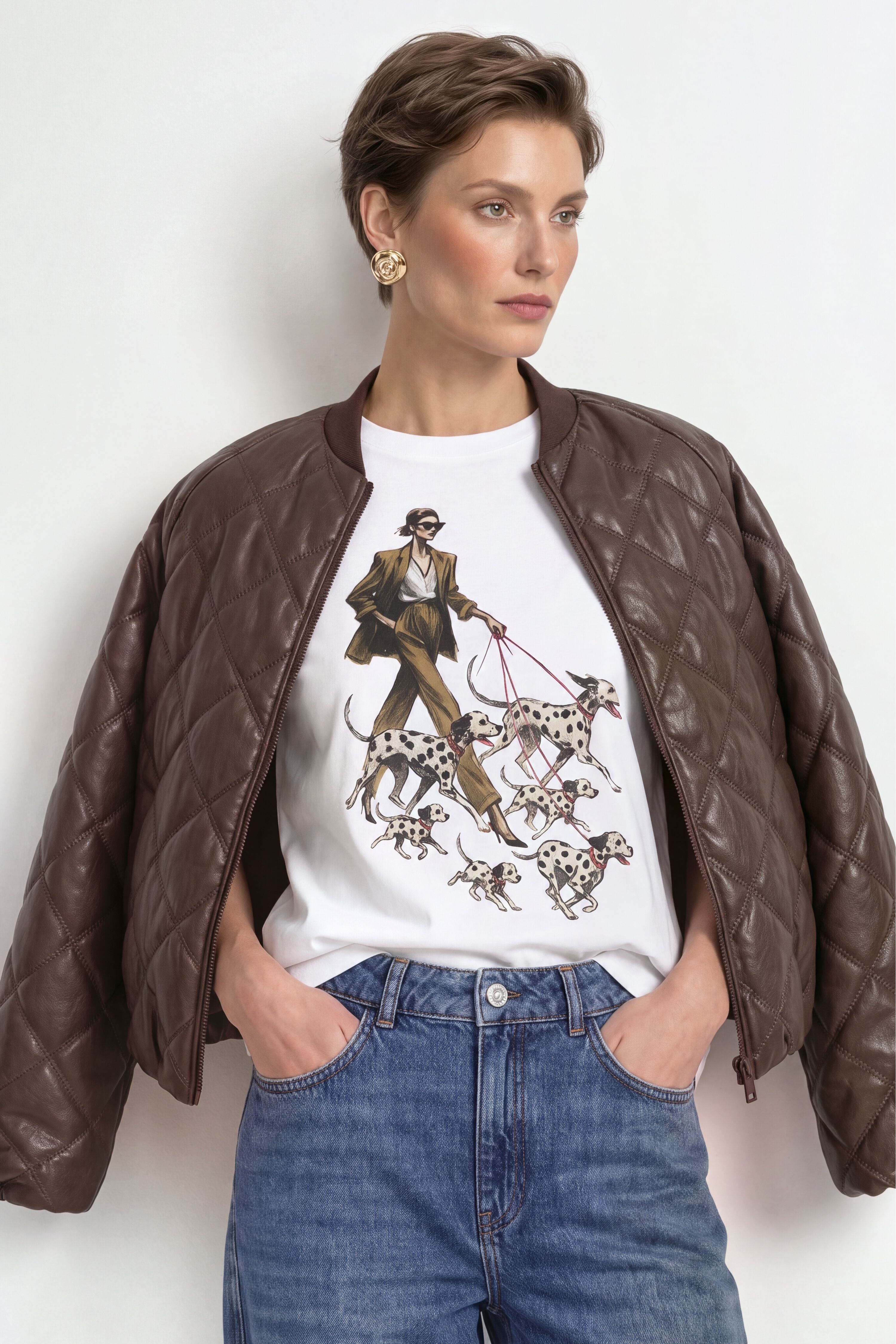 T-Shirt RICHROYAL, Damen, Gr. M, weiss (weiß), Single Jersey, Obermaterial: 100% Baumwolle, normal, Rundhals, Shirts T-Shirt, mit auffälligem Print weiß M