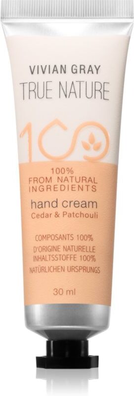 Vivian Gray True Nature Cedar & Patchouli crème hydratante mains 30 ml