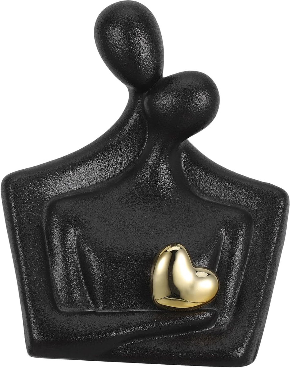 Abstract Beeld Liefdesornament Paar Meerkleurig Hoogte: 19 cm