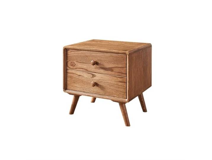 Vielseitig Moderner multifunktionaler kleiner Schrank aus Massivholz Schlafzimmer-Nachttisch/Nachttisch im nordischen Stil(Bruin)