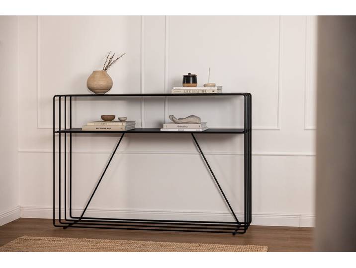 Kommode Ria – Metall-Design mit zwei Ablagen - Weiß - Luxusbetten24