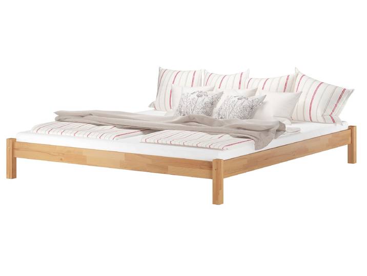 Ehebett Doppelbett Kingsize-Bett Buche Massiv 200 x 220 cm