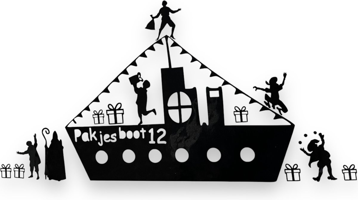 Herbruikbare Sinterklaas Stoomboot raamfolie voor volwassenen
