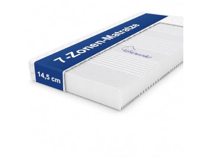 Wolkenwunder Wellflex MultiPlus 7-Zonen-Schaum-Matratze 140x200 cm mittel 14,5 cm Gesamthöhe I Bezug waschbar I hygienisch I pflegeleicht