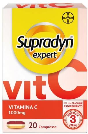 Supradyn Expert Vitamina C 1000mg Integratore Sistema Immunitario, 20 Compresse Assorbimento Graduale