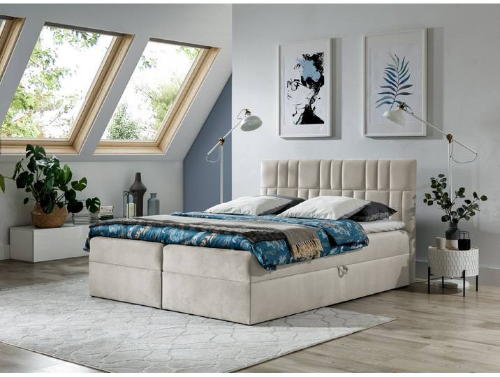 MF Design Boxspringbett Boxspringbett TOP 3 mit Bettkasten und Federautomatik, Vorhanden