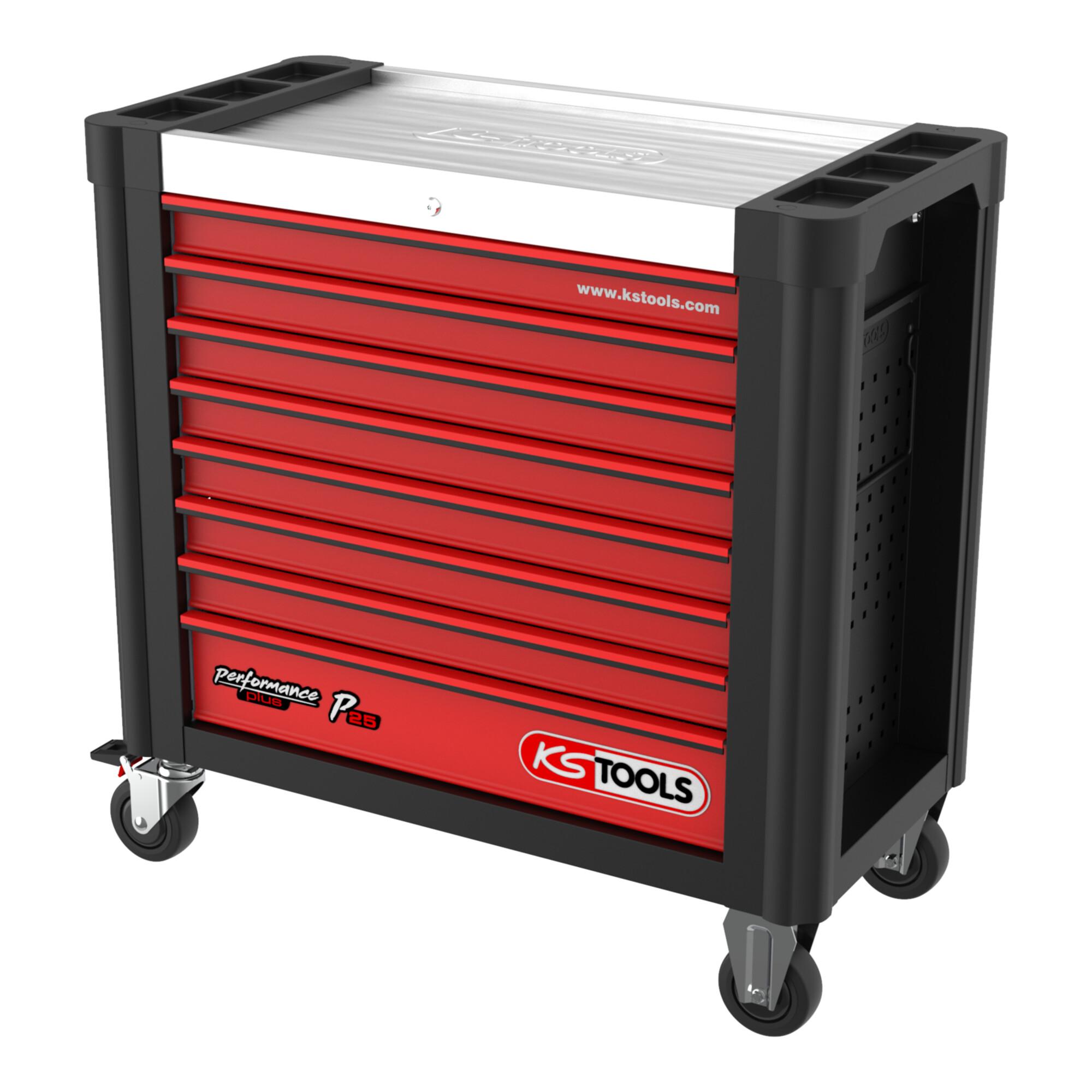 KS Tools PERFORMANCEplus P25 SCHWARZ/ROT Werkstattwagen mit 8 Schubladen (873.3008)