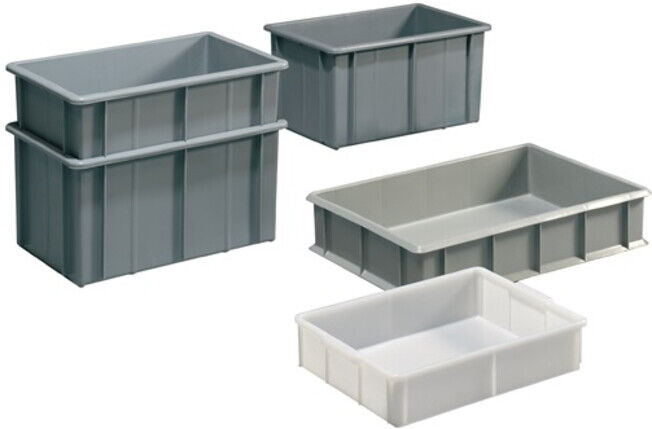 Conteneur de transport gerbable ang. 20,0 l PE gris L600xl400xH123mm ; mauser (31002113)