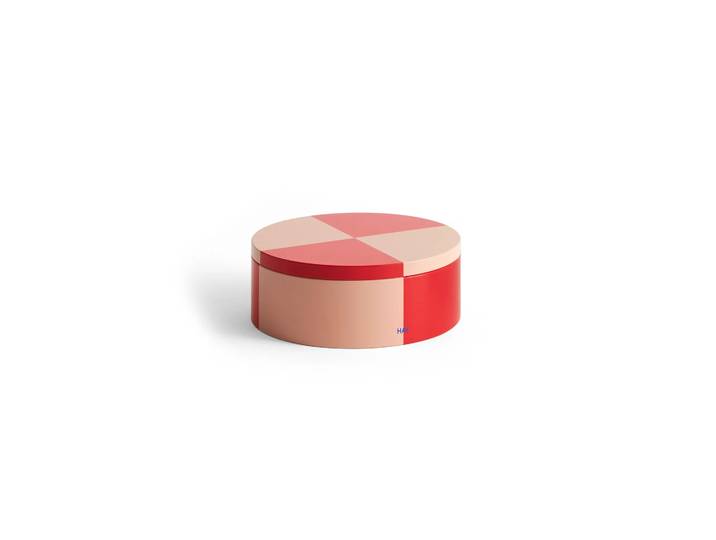 HAY Bocal Tin Container Round red-soft pink