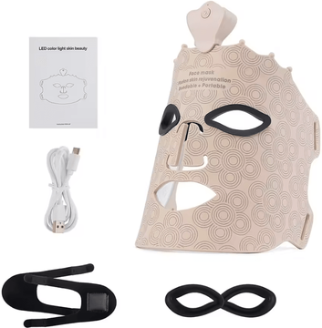 Inspire Curations 7 Color Silicone LED Face Mask For Skin Rejuvenation no Box Gold