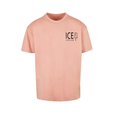 T-Shirt MERCHCODE "Merchcode Ice Cream Oversized T-shirt", Herren, Gr. 4XL, rosa (amber), 100% Baumwolle, bedruckt, oversize, Rundhals, Shirts T-Shirt