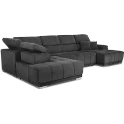 Polstergarnitur FONDI (BHT 371x179x223 cm) - grau - BHT 371x179x223 cm