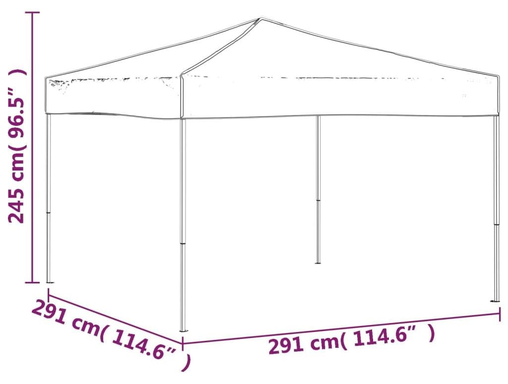 vidaXL Partytent inklapbaar crème 3x3 meter