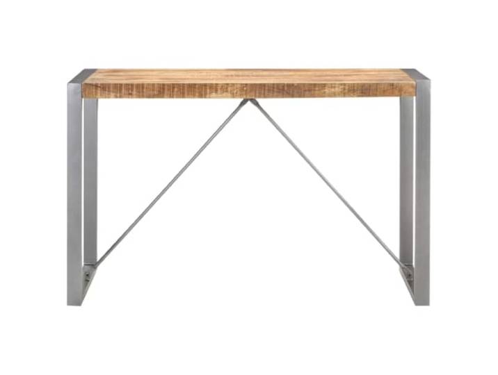 Esstisch 120x60x75 cm Raues Mango-Massivholz Stahlbeine Industrie-Look Massives Mangoholz, raue Oberfläche, Stahlbeine pulverbeschichtet, Esszimmer, Küche, Industriedesign