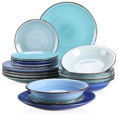 vancasso Bonita Blue 18-Piece Dinnerware Set (Service for 6)