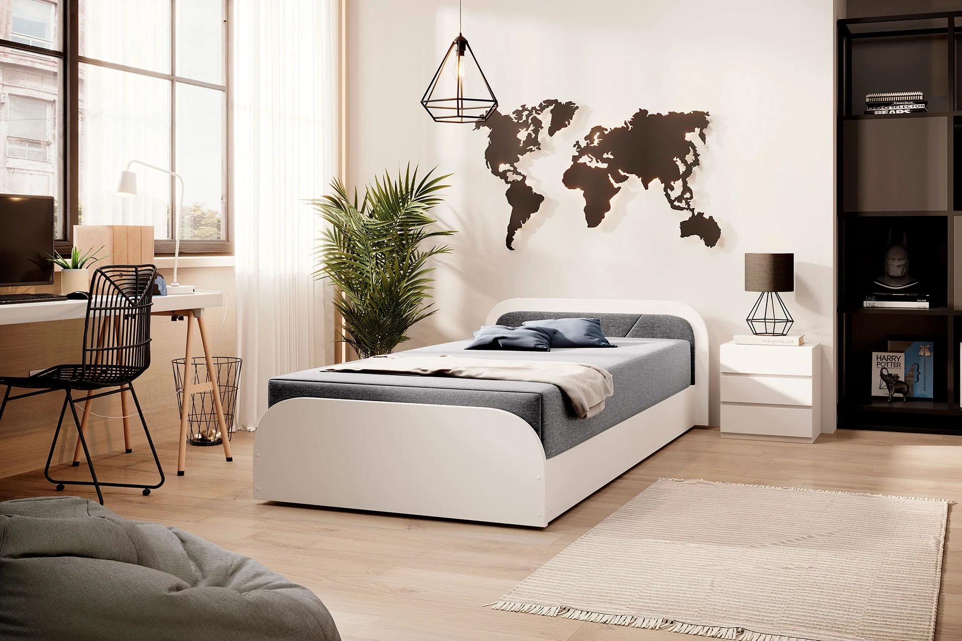 Kinderbett 80x190 SNUGORIA 1 - grau / echtes Design
