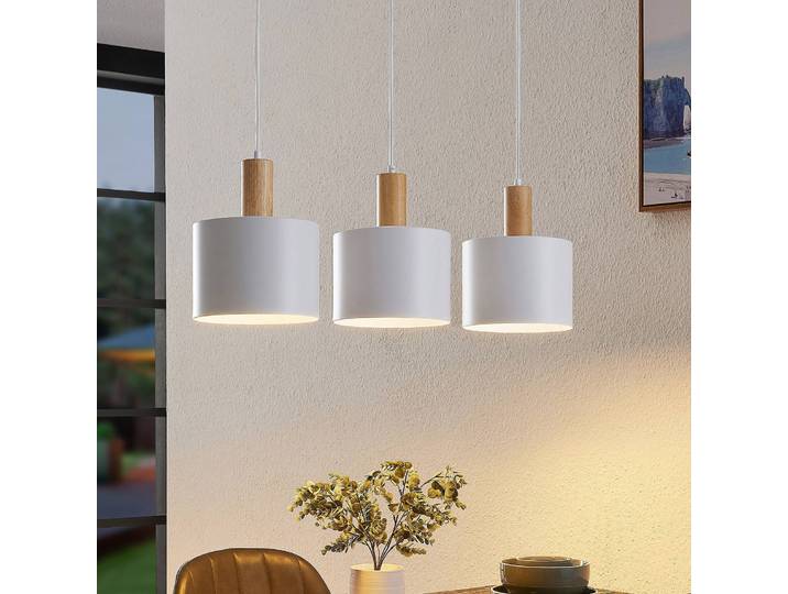 Hängelampe Kadir Lindby, dimmbar, weiß / opal, für Wohn- / Esszimmer, Metall, Modern, Pendelleuchte