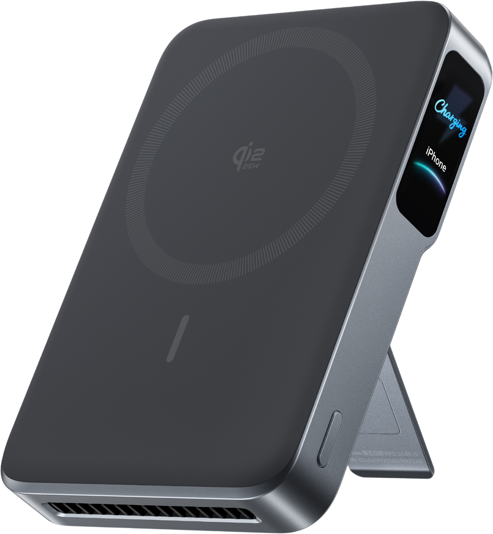 eufy Anker MagGo Powerbank 2 Pro (Qi2.2, 25W, 10.000mAh) Phantomgrau