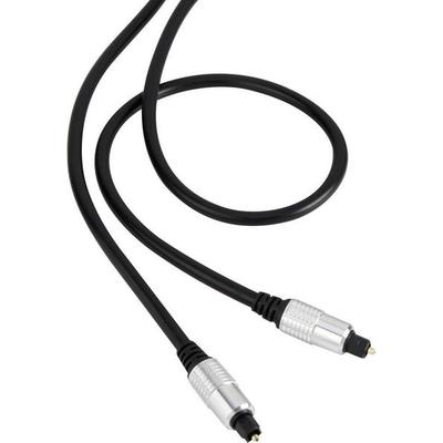 Toslink Digital-Audio Anschlusskabel [1x Toslink-Stecker (ODT) - 1x Toslink-Stecker (ODT)] 1.50 m Schwarz SuperSoft-Ummantelung SpeaKa Professional