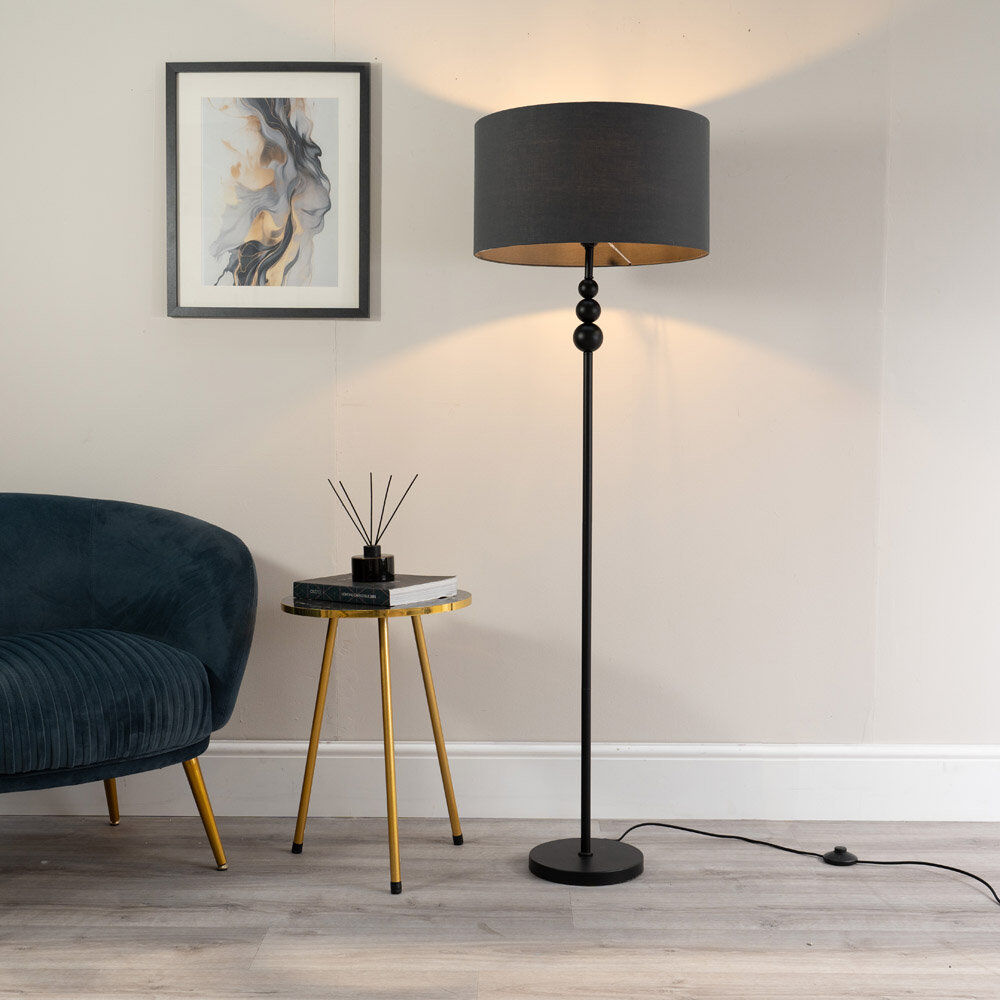 Rosdorf Park Randalia 145 H cm Traditional Floor Lamp Charcoal/Black 145cm H X 45cm W X 45cm D