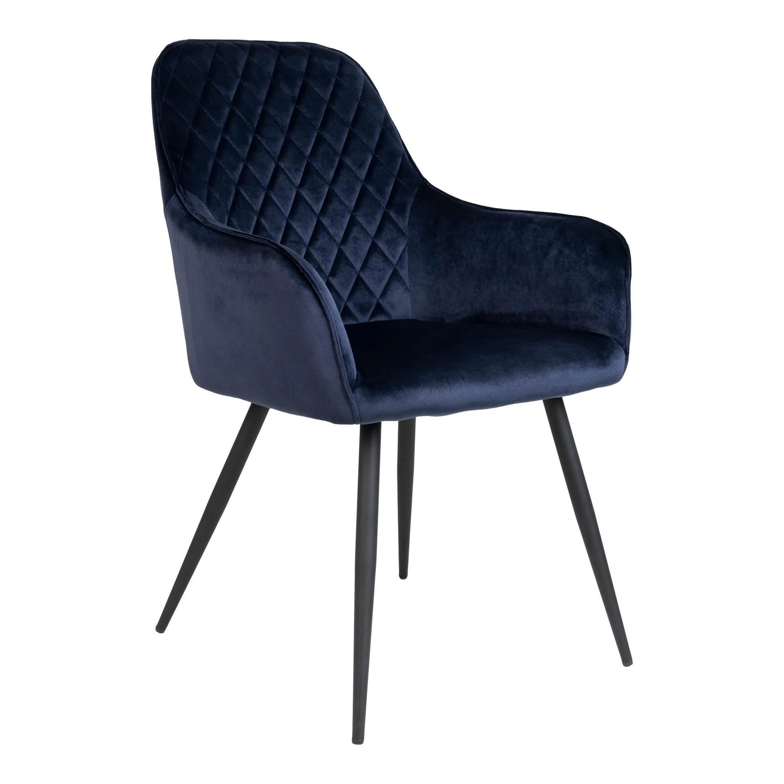 QUVIO Eetkamerstoel Wenen - Fluweel Blauw - Set van 2