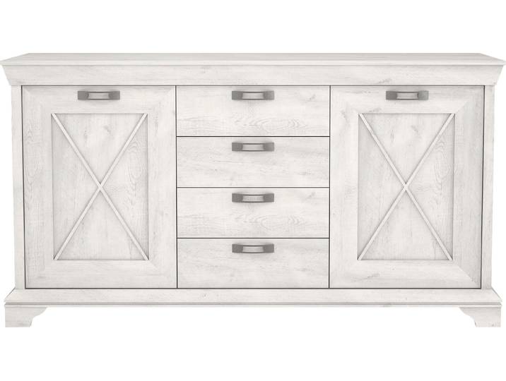 Highboard FORTE Kashmir , weiss (pinia weiß), B:178,3cm H:95,9cm T:48,2cm, Dekorfolie, Sideboards, Highboard, Breite 178 cm