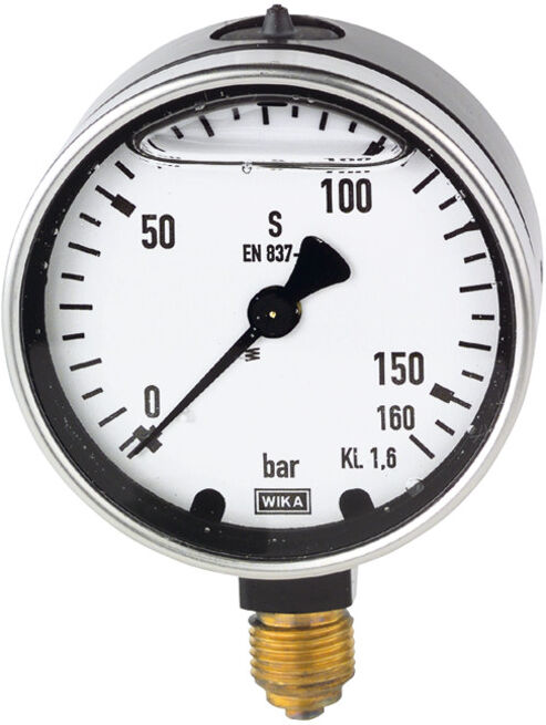 Riegler Glyzerinmanometer, Metallgehäuse, G 1/2 unten, 0-25,0 bar, Ã˜ 100 (729)