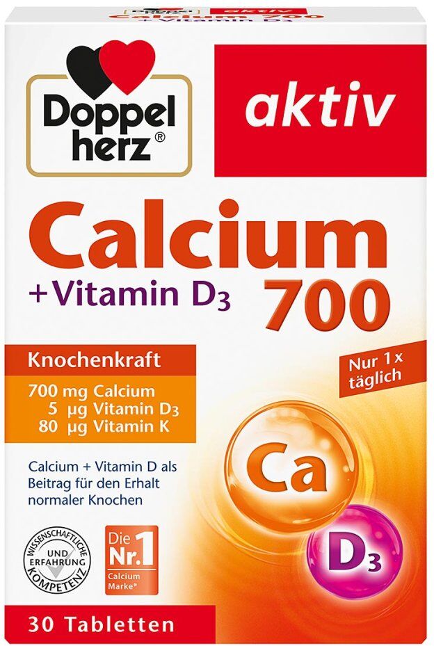 Doppelherz Calcium 700 + Vitamin D3 Tabletten 30stk