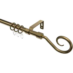 GARDINENSTANGE Olymp Allegra 100 cm, 1-läufig, 16 mm Ø Messing Antik