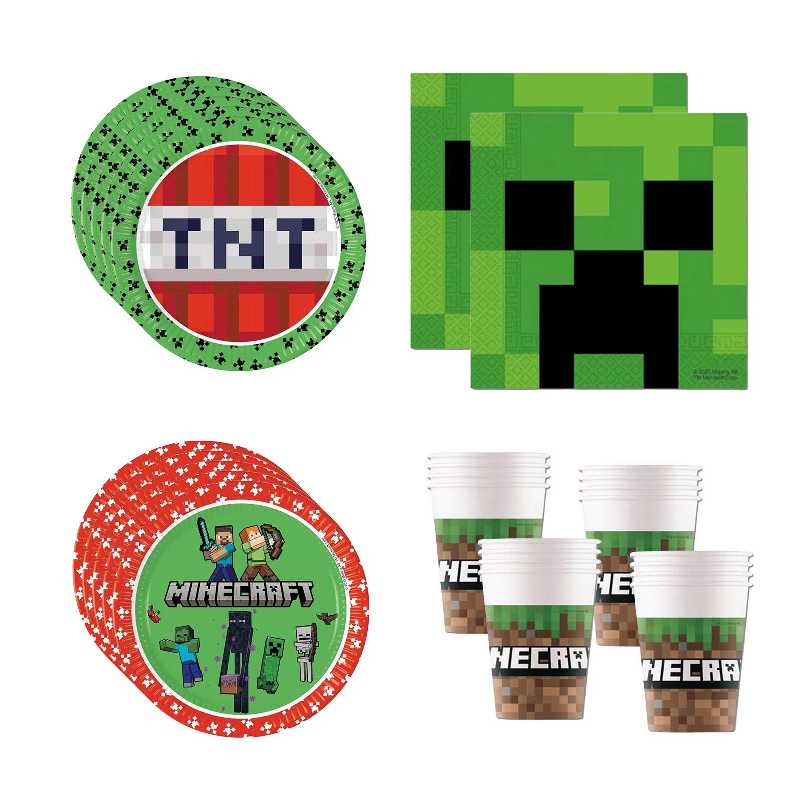Procos Minecraft Geburtstagsdekoration für Kindergeburtstage 95441_95442_95443