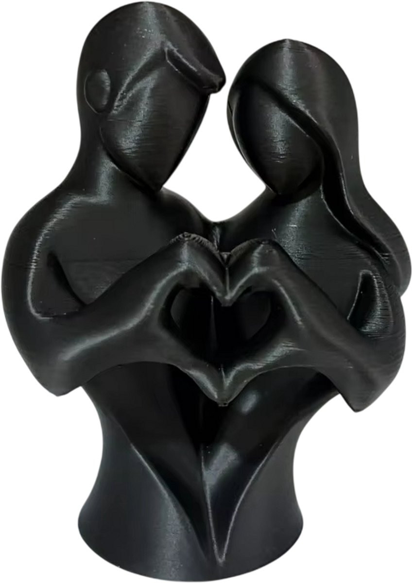 Abstract Liefdes Beeldje Omhelzing Sculptuur Romantische Decoratie Zwart
